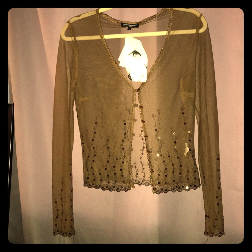 Betsy Johnson sheer cardigan.